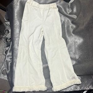 NAARTJIE KIDS SZ 8 (XXL) Darling Cream Colored Bell Bottom Fringe Hem Pants